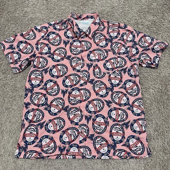 Columbia Other - Columbia PFG Shirt Mens XL Salmon Red Vented Trollers Best Fishing Outdoor AOP